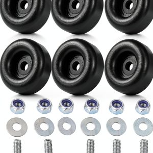 6-Pack Extreme Heavy Duty Rubber Foot Pads, 2.5 Inches Vibration Dampeners, Universal Anti Vibration Feet for Generators, Compressors, Pressure Washers, Pumps, Trailers (Round Bumpers with Screw Kits)-0